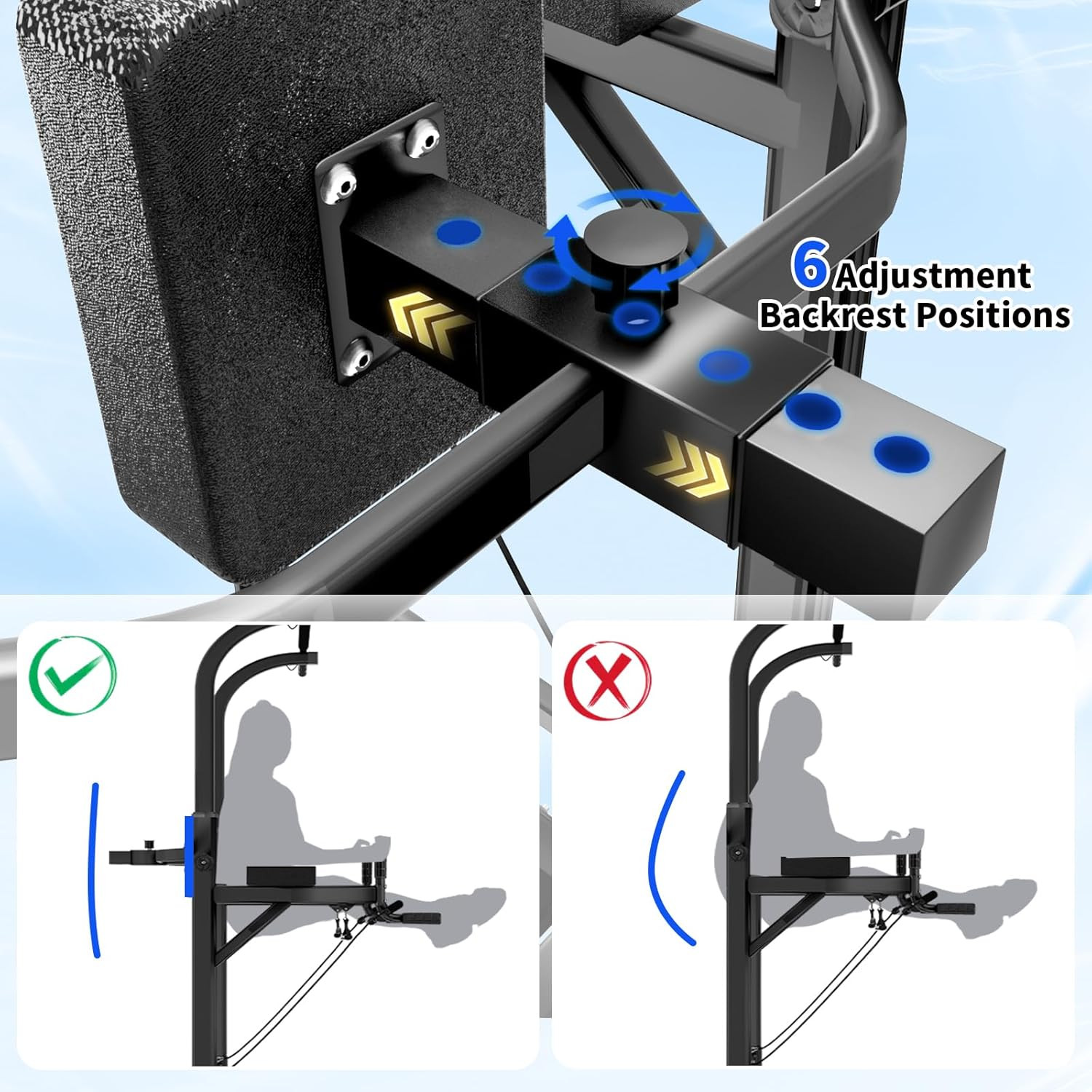 Pull up Bar Power Tower Dip Station, Adjustable Strength Training Equipment for