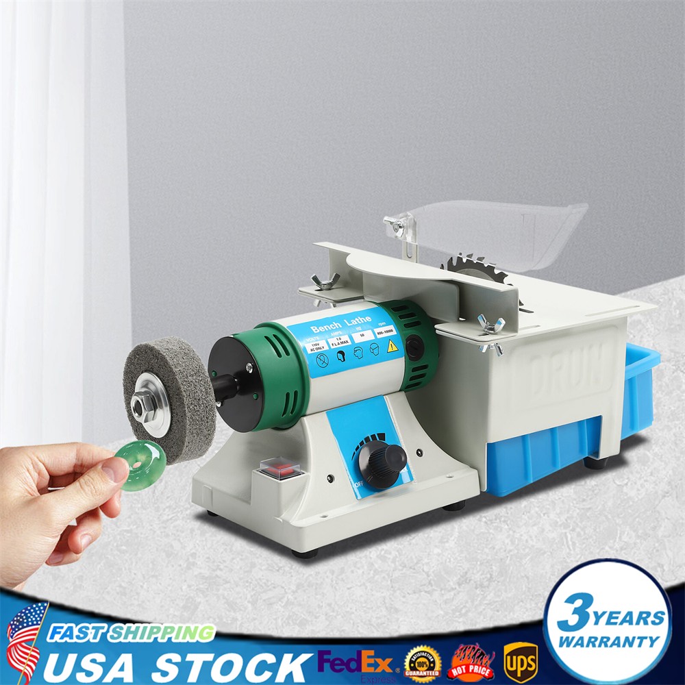 750W Multifunctional Bench Grinder, 110V Rock Polisher, 5-in-1 Bench Grinder Kit