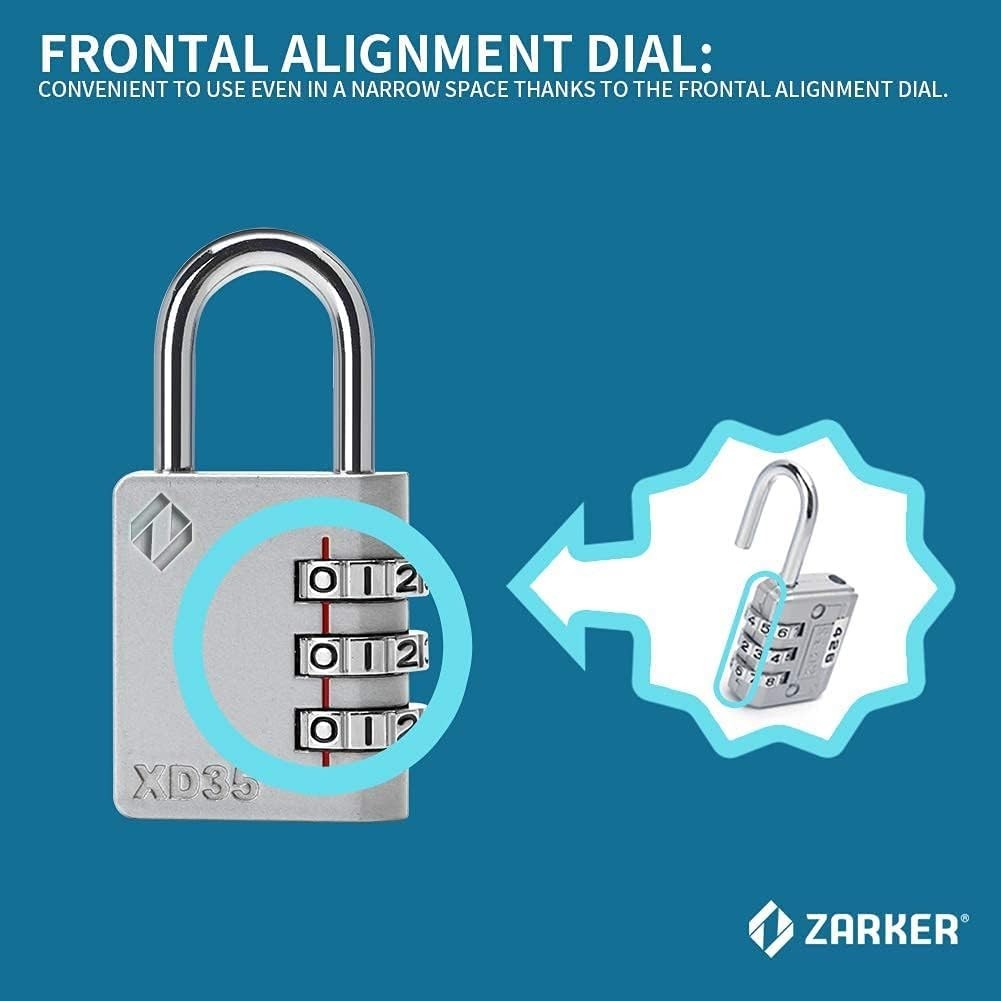 Heavy Duty Weather-Resistant Combination Locks - Smart 3-Digit Padlock Set