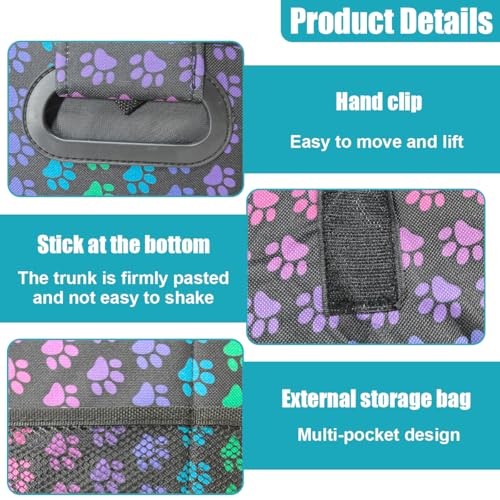 Car Trunk Organizer, Collapsible Multi-Compartment Auto Storage Box Colorful