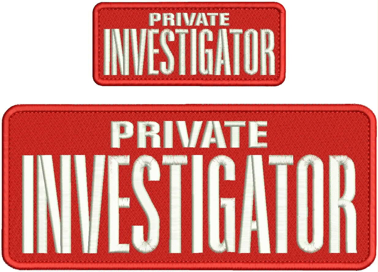 Collectible Embroidery Patch Private  I 4x10 & 2x5 With Hook White On Red