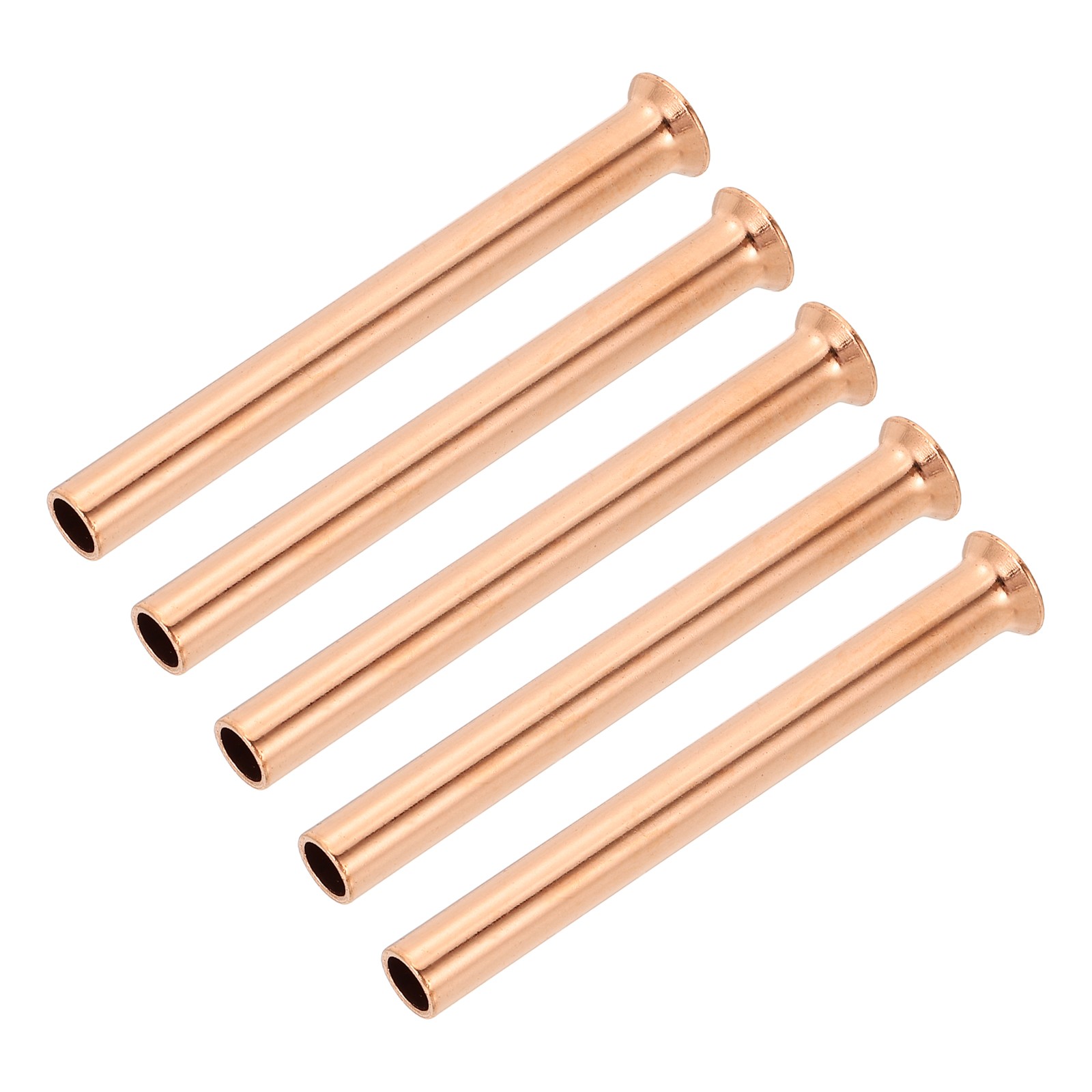1/4" (6.35mm) OD Copper Flare Tube Fitting for Refrigeration Plumbing, 5pcs 60mm