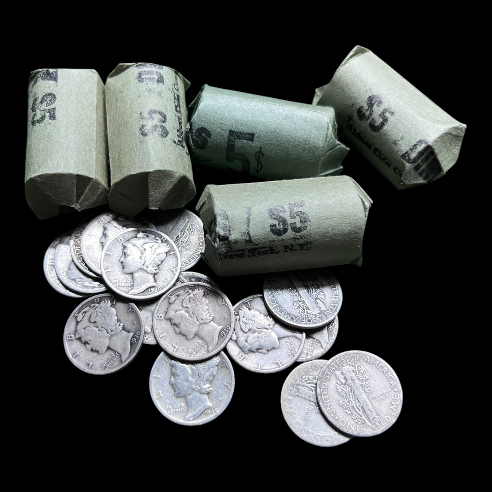 1/2 Roll of Silver Mercury Dimes (25)