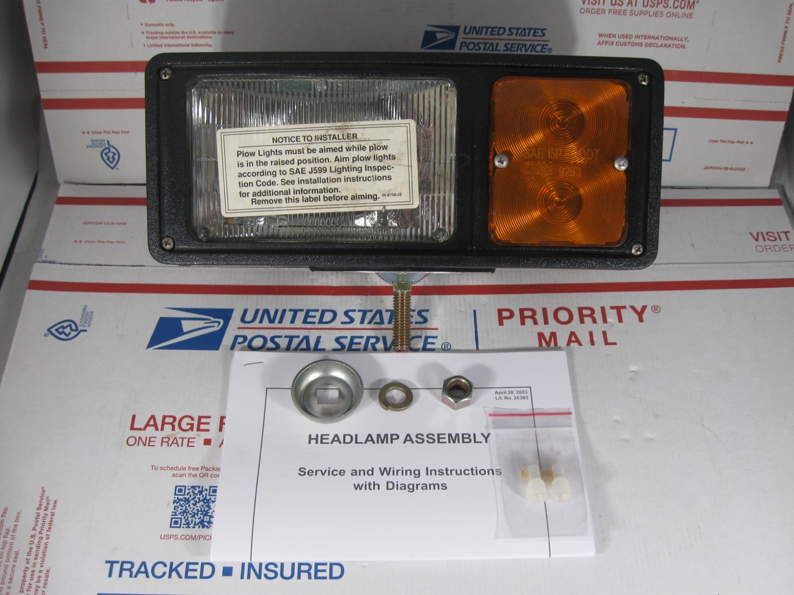 WESTERN 61541 FISHER 8328 BLIZZARD 40557 OEM DRIVERS SIDE PLOW LIGHT & HARDWARE