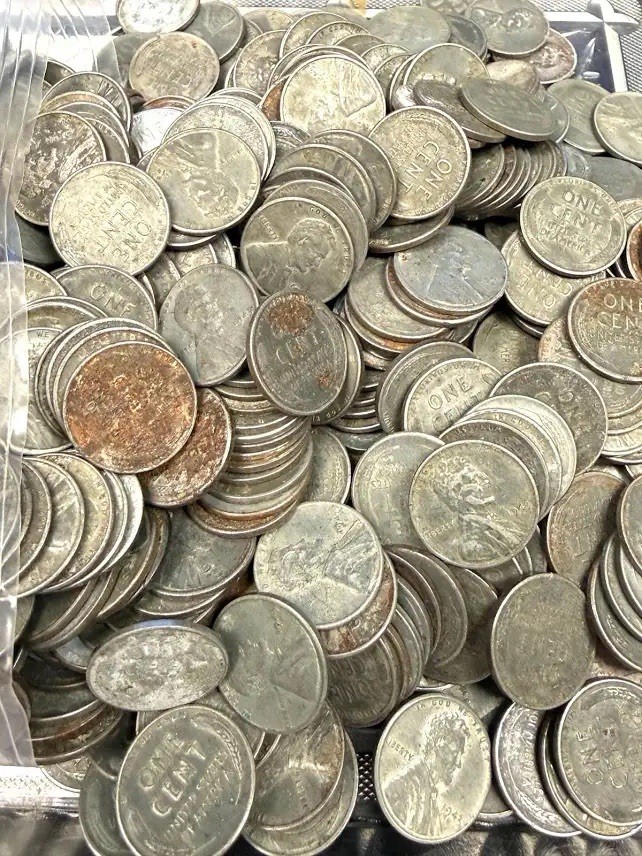 Roll of 50 Circulated 1943 Steel Pennies P, D & S Mint Marks WWII Wartime Cents