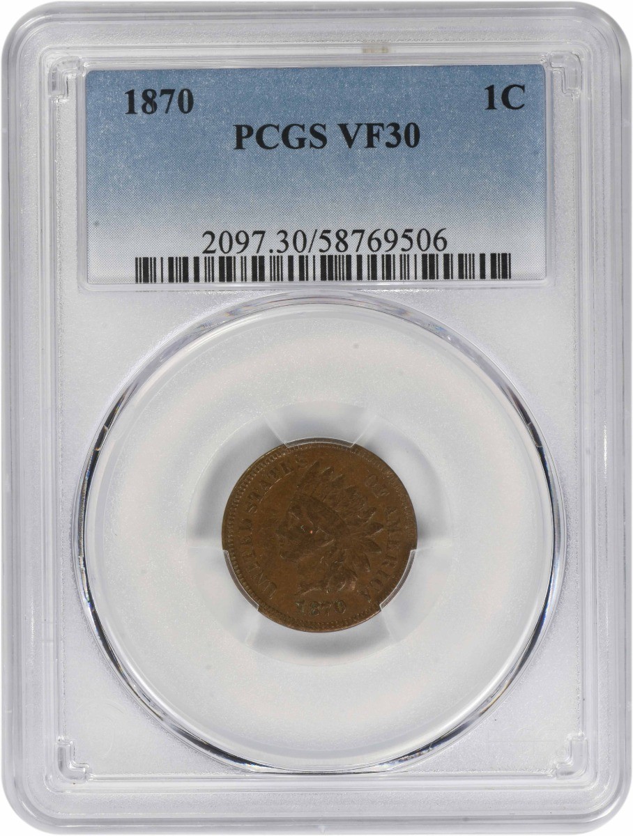 1870 Indian Cent VF30 PCGS