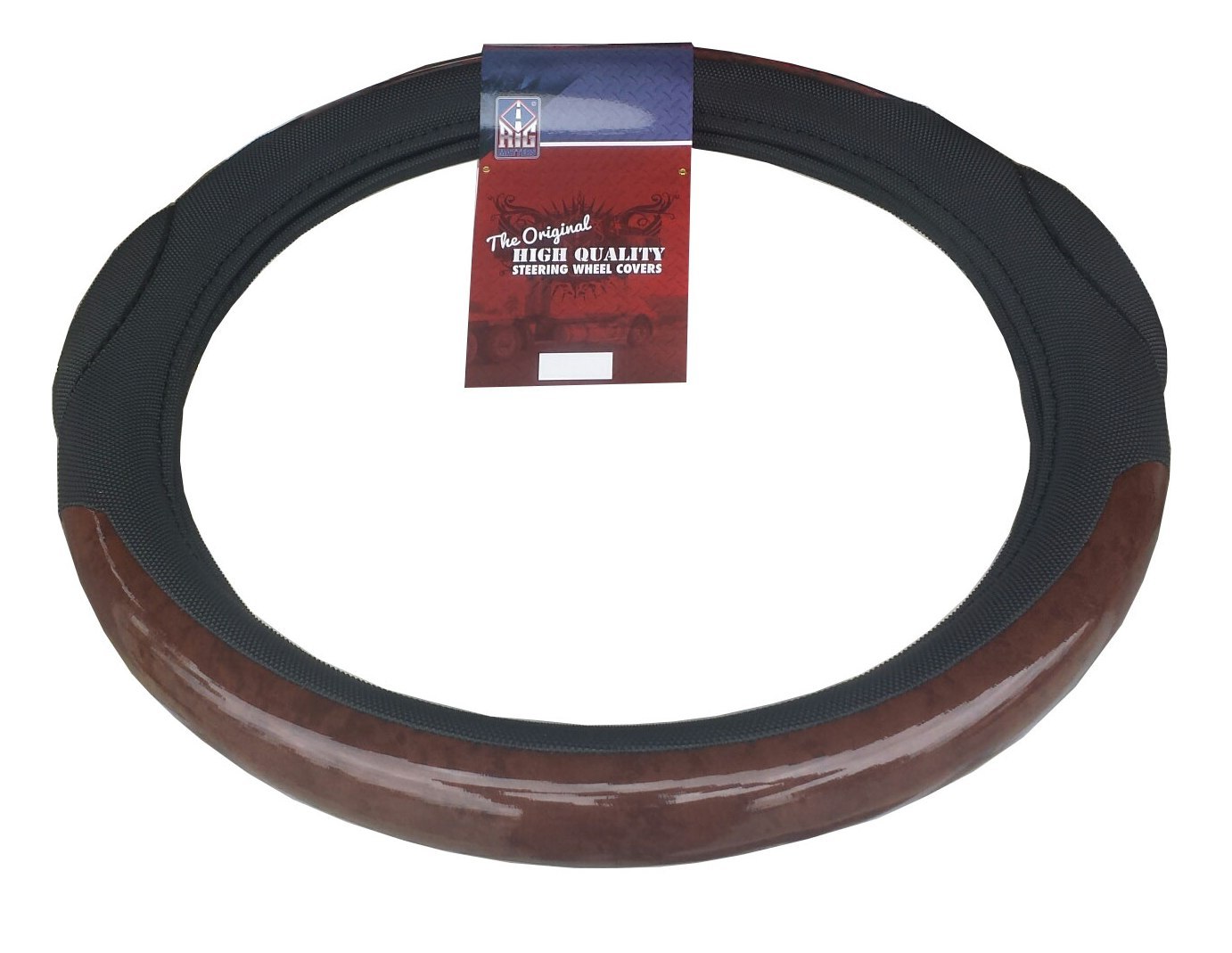 18"  DARK WOOD Steering Wheel Cover w/ Spiky Massage Grip   - Semi Trucks PB  KW