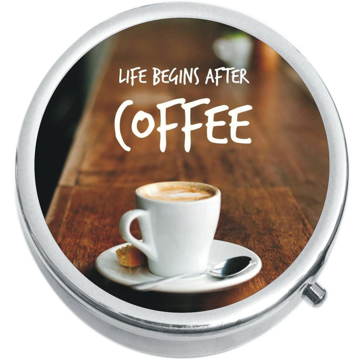 Life Begins After Coffee  Medicine Pill Box