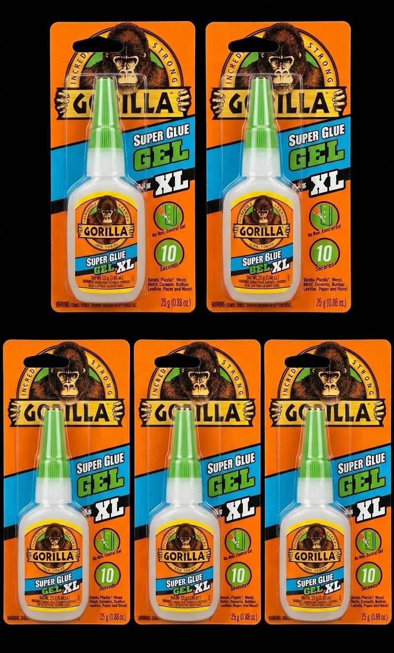 Gorilla Super Glue Gel XL, Clear, 25 Gram  (PACK OF 5!!!!)