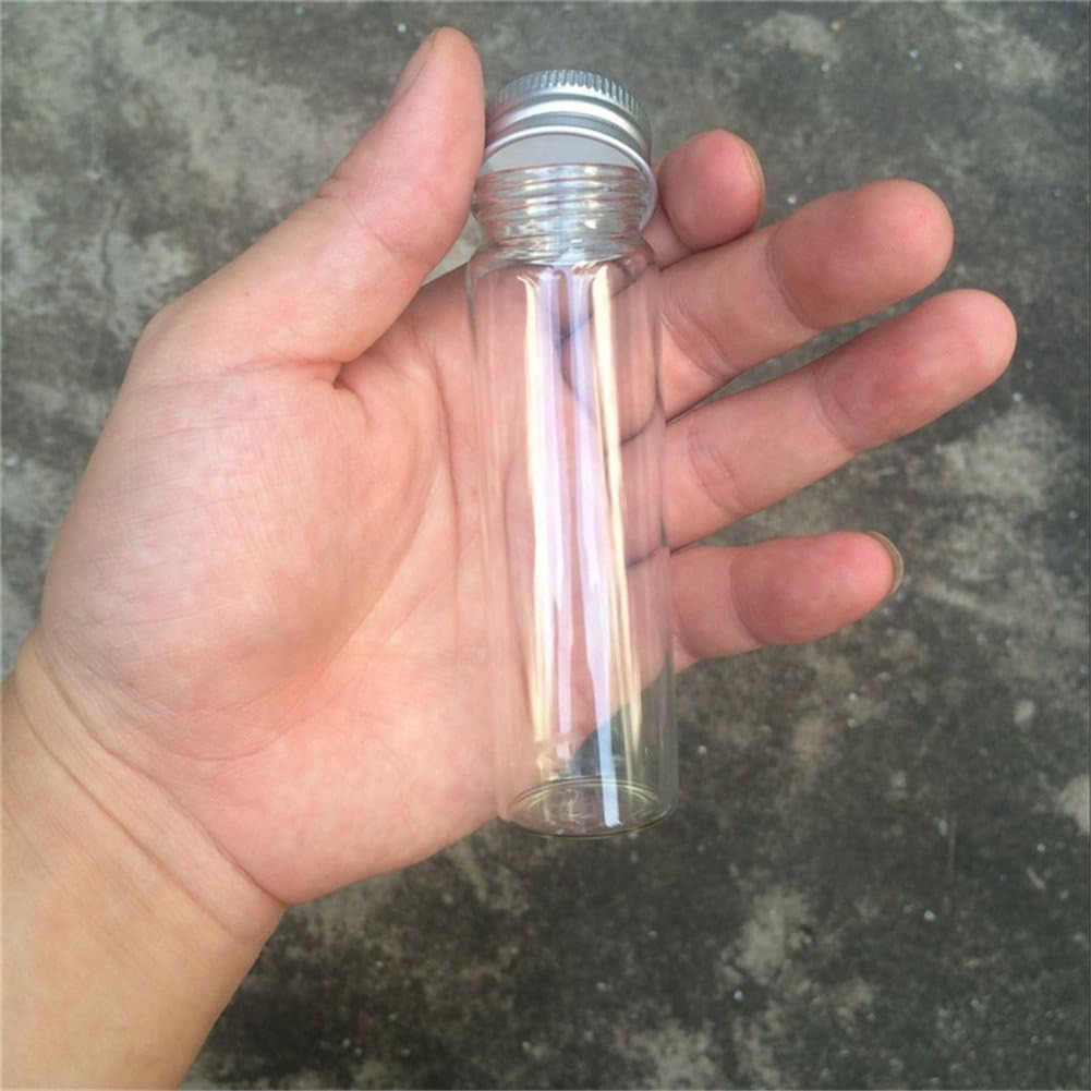 50ml Empty Seal Jars Glass Bottle with Aluminium Silver Color Screw Cap Seale...