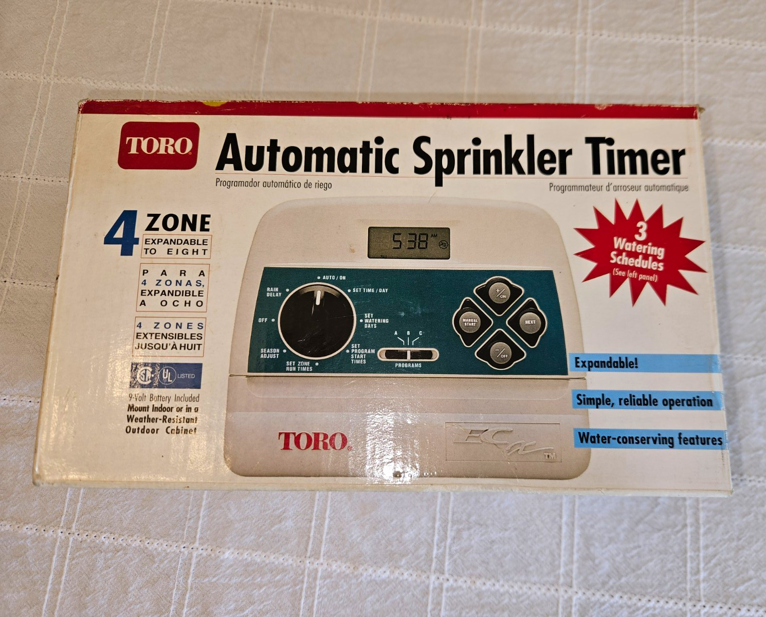 Toro ECx Sprinkler Controller Timer 4-Zone Expandable to 8 Digital LCD 53331