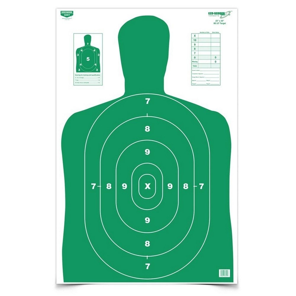 Birchwood Casey EZE-Scorer 23 X 35 BC-27 Green Silhouette Targets 5 Pack - 37015