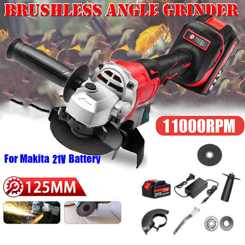 Cordless 4-1/2 Power Angle Grinder for Makita 18V Battery Brushless 11000 RPM