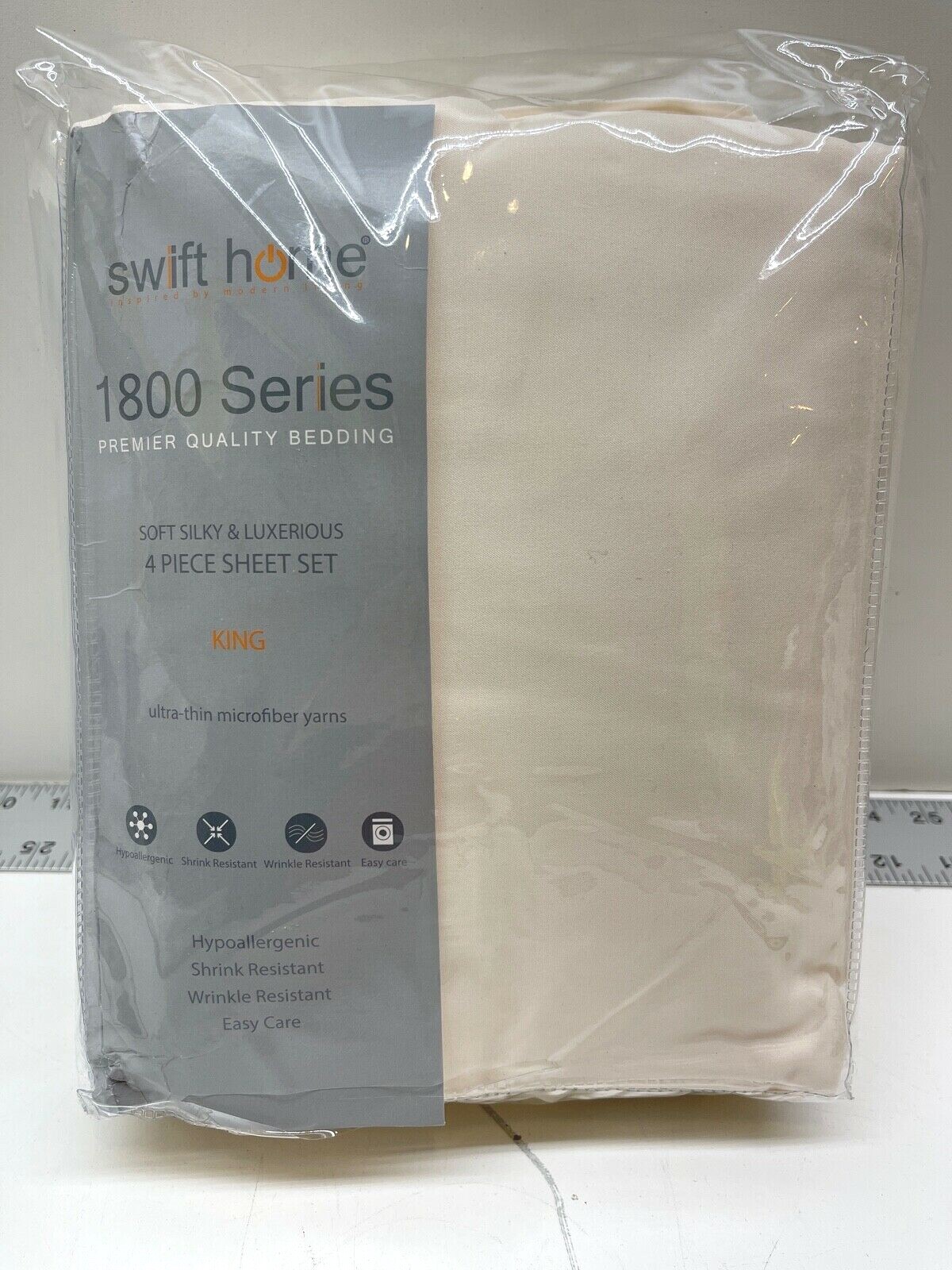 Swift Home 1800 Series Soft Silky & Luxurious 4 Piece Sheet Set Coco Milk King