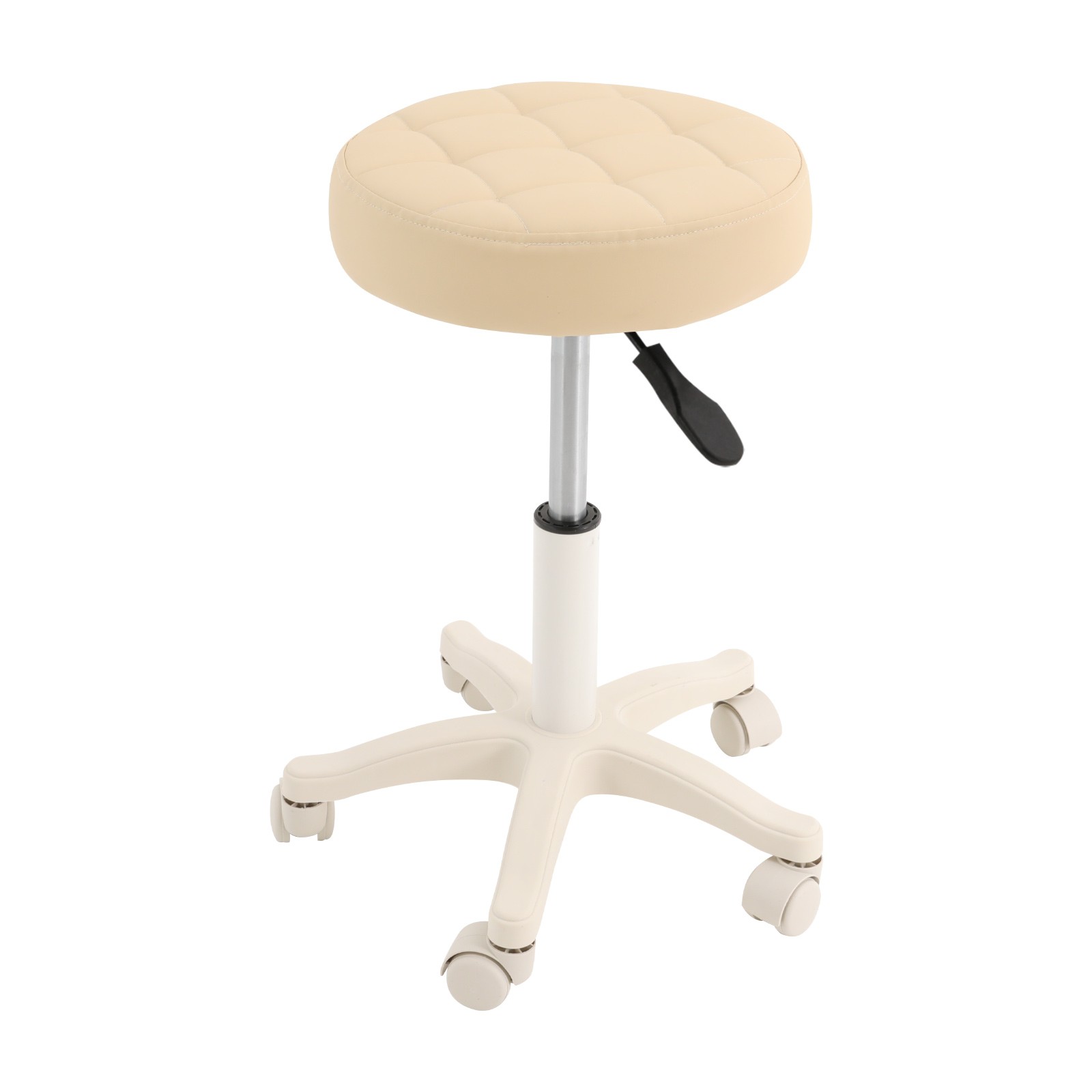 Round Rolling Stool Swivel Stool with Wheels Height Adjustable Bar Stool 250 lbs