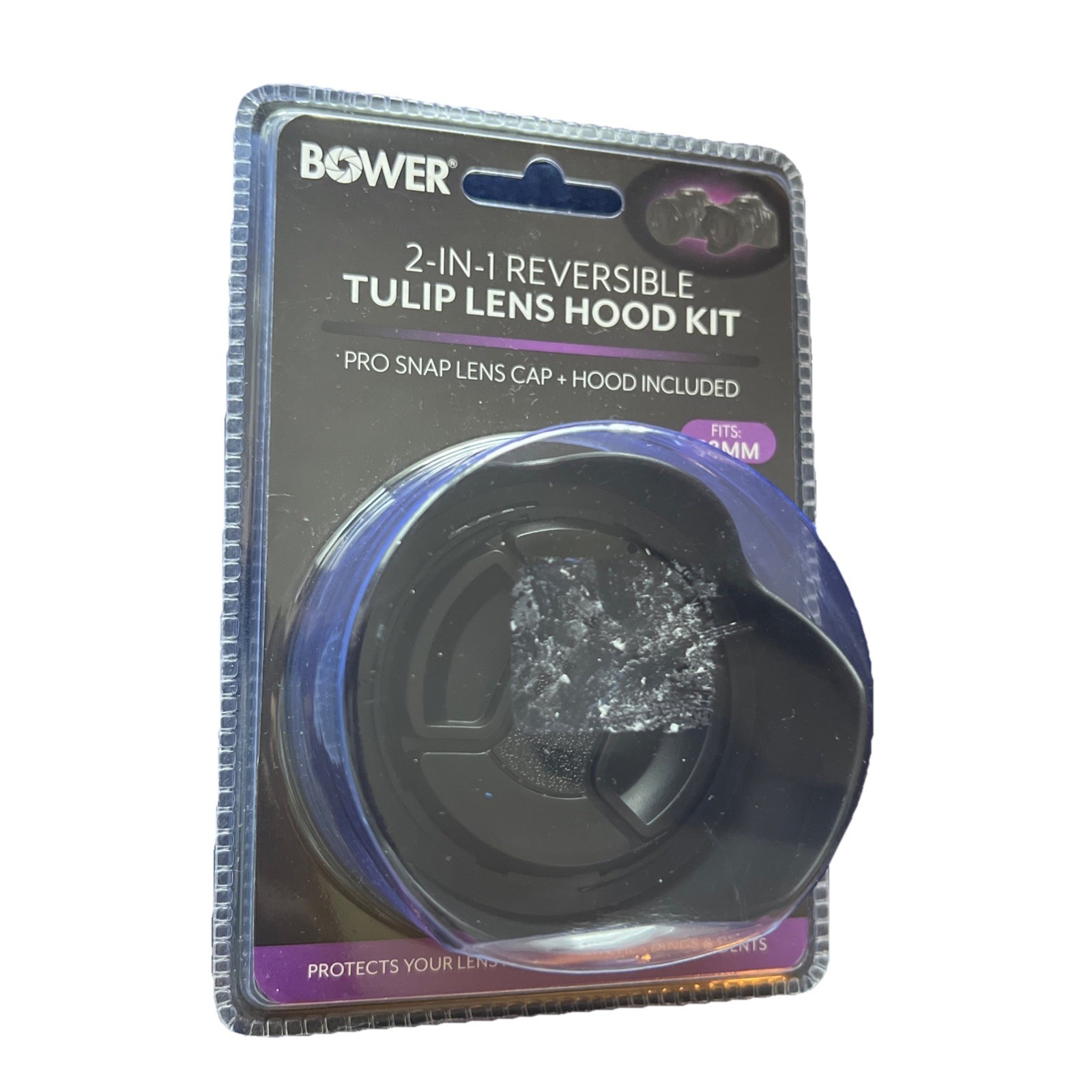 BOWER 2-IN-1 Reversible Tulip Lens Hood Kit 58MM - NEW HV58