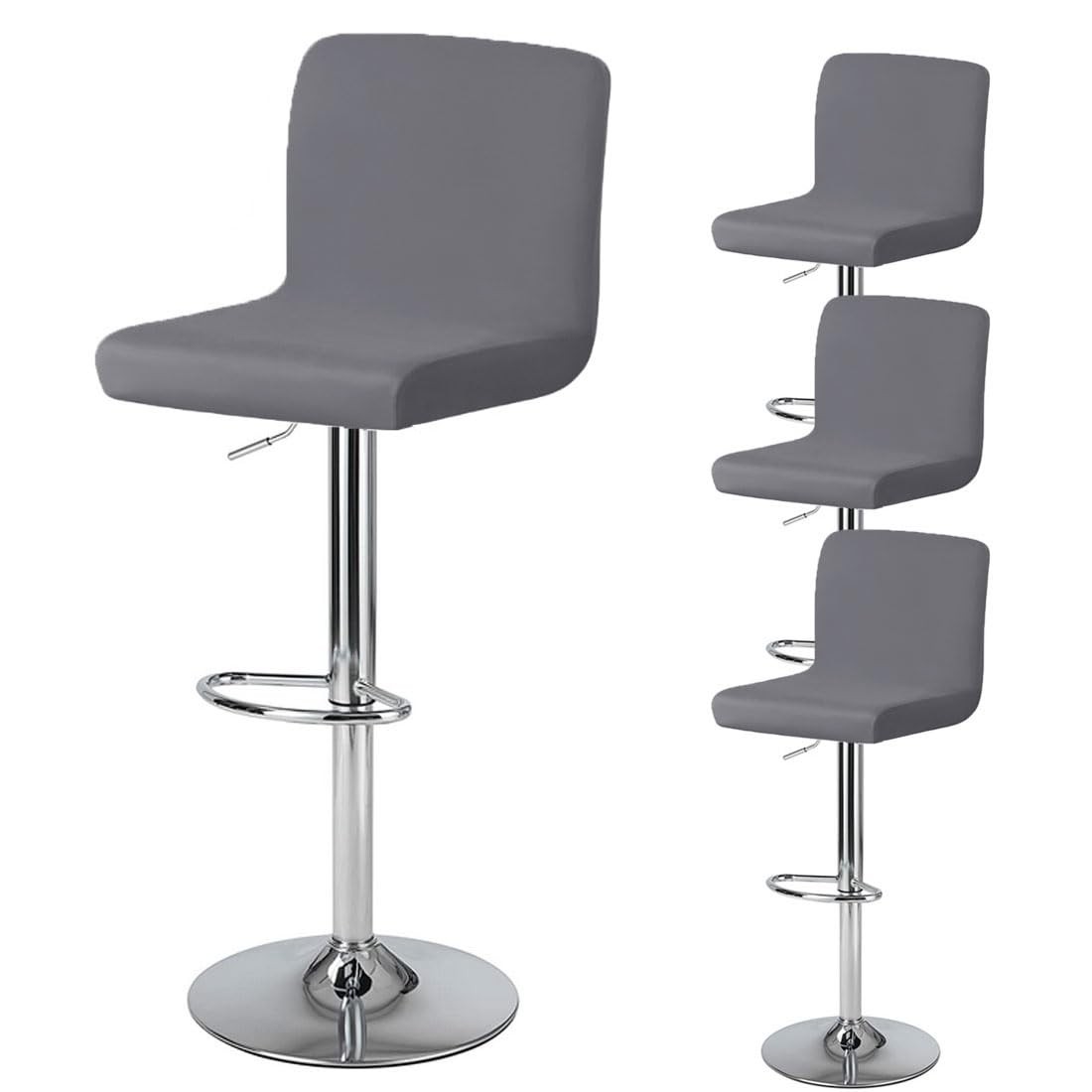 Bar Stool Cover with Back Waterproof Dining Room Square Swivel Barstool Chair...