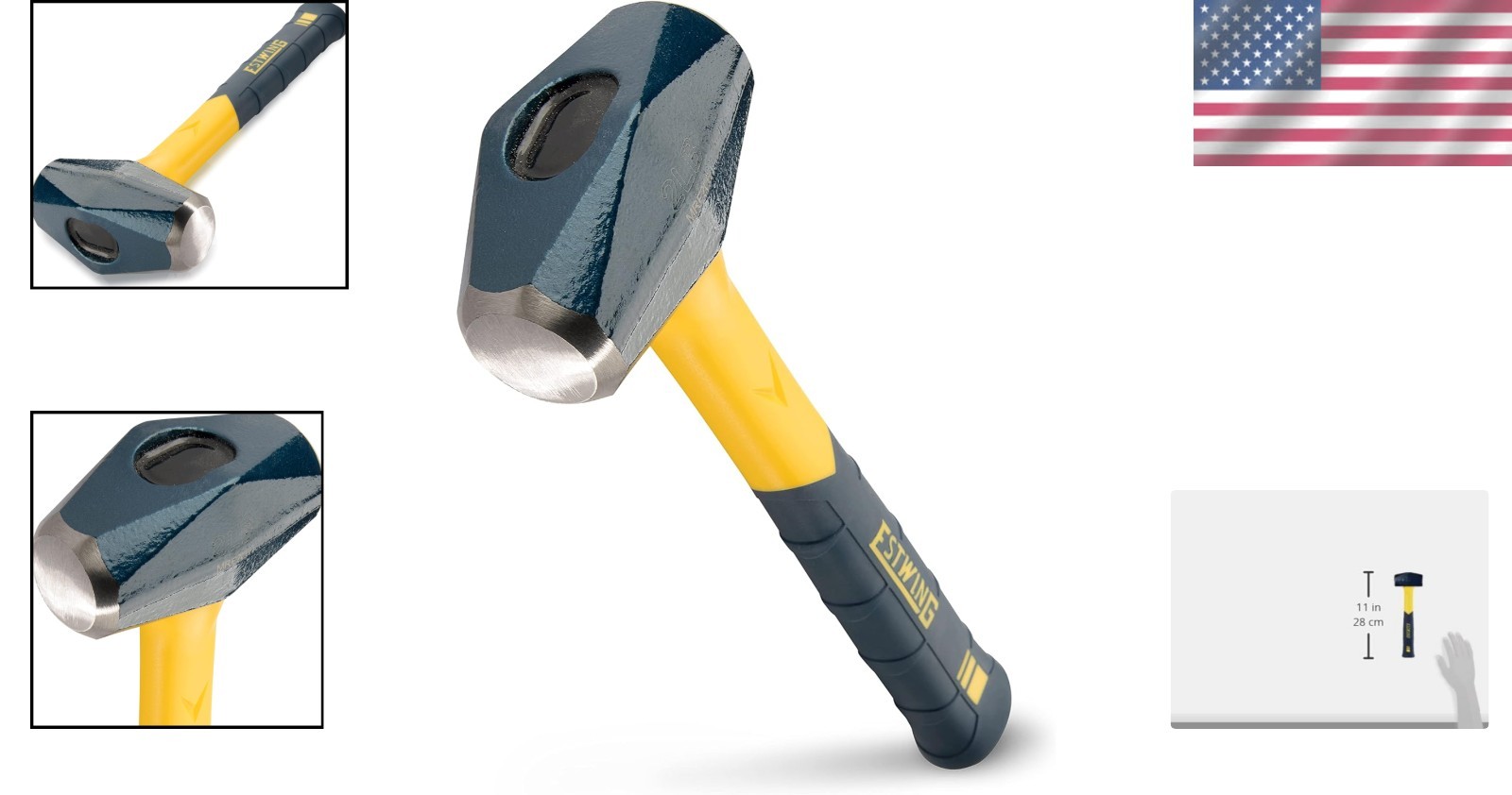 Sure Strike 2-Pound Sledge Hammer - Engineered for Strength & Precision