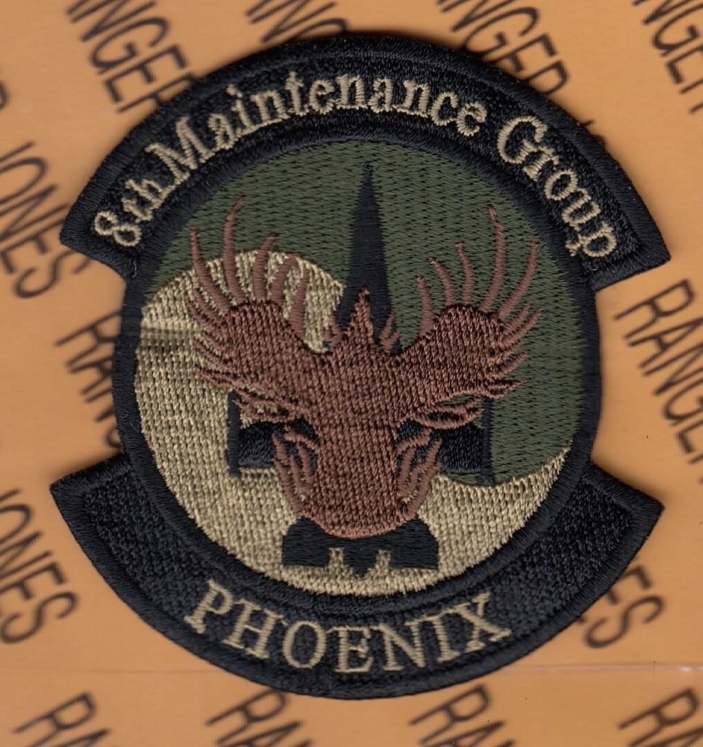 USAF Air Force 8th Maintenance Group MXG ~3.25" OCP No Hook patch c/e