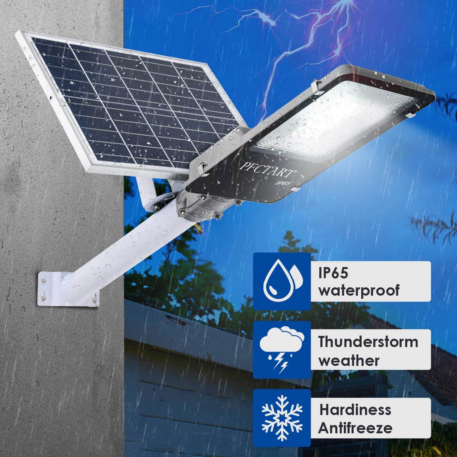 Outdoor Commercial Solar Street Light 1000W LED Solar Floodlight Road Lamp +Pole