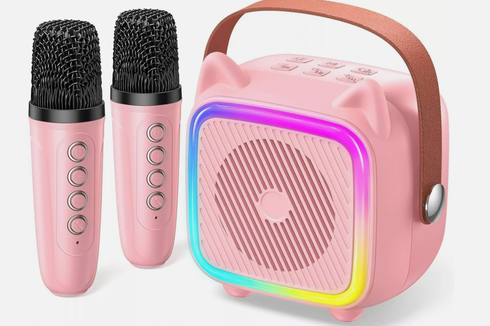 PINK CAT EARS - SXH Wireless Karaoke Machine 2 Mics / Bluetooth - Kitty Lovers