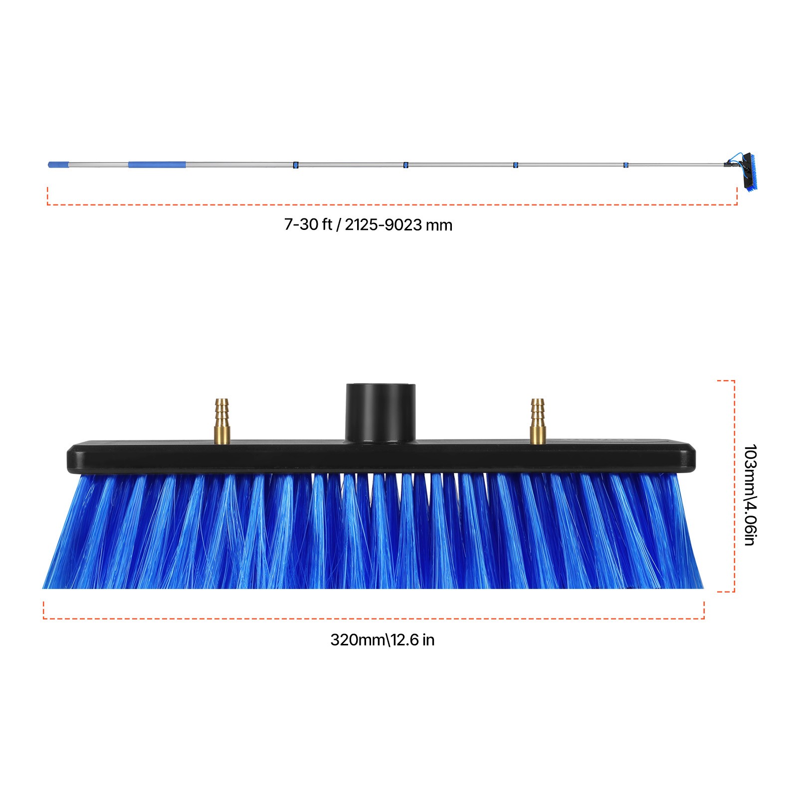 Water Fed Pole Kit, 30FT Solar Panel Cleaning Pole with Extendable Handle
