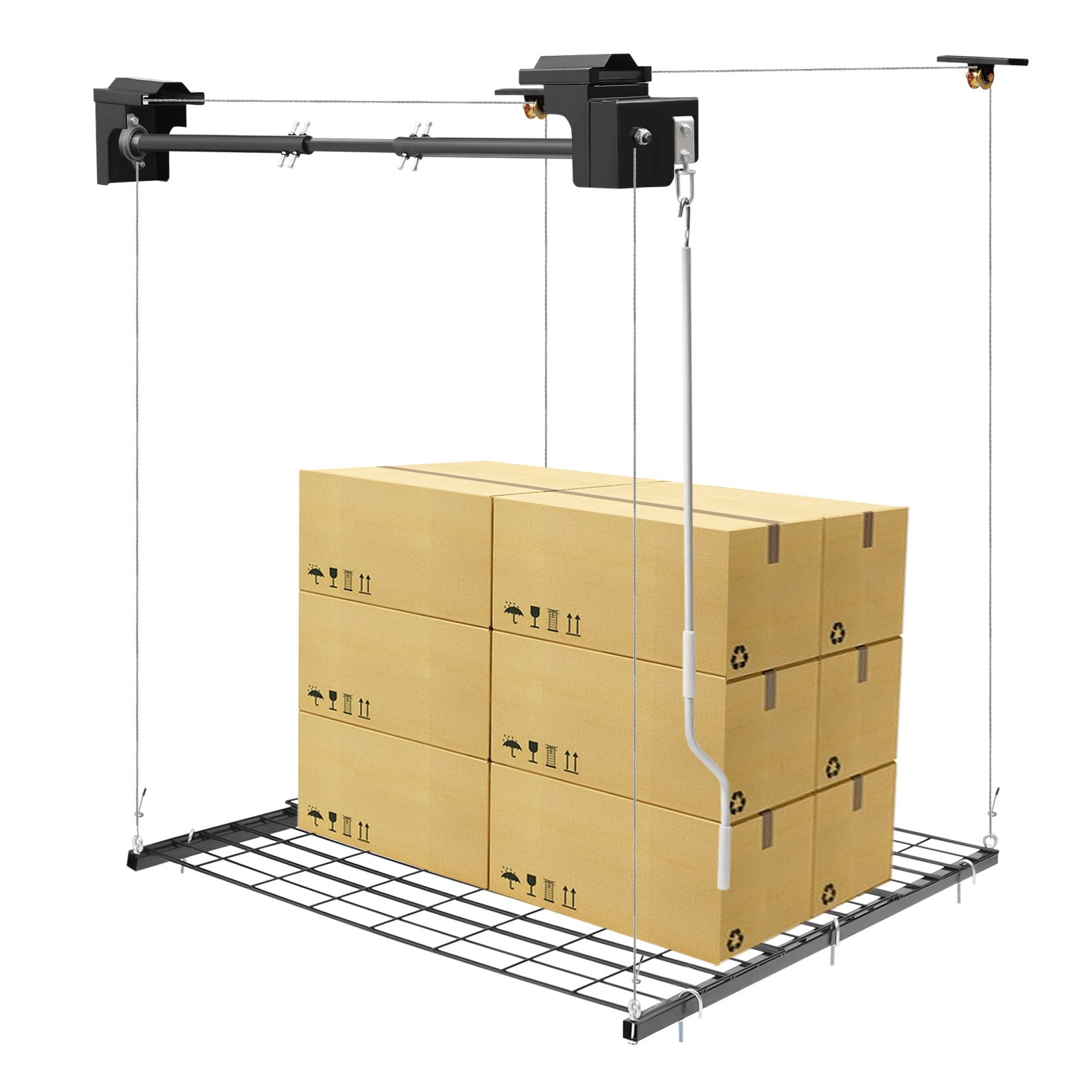 250lbs Overhead Garage Lifting Storage Rack Ceiling Mount Hanging Organizer Unit