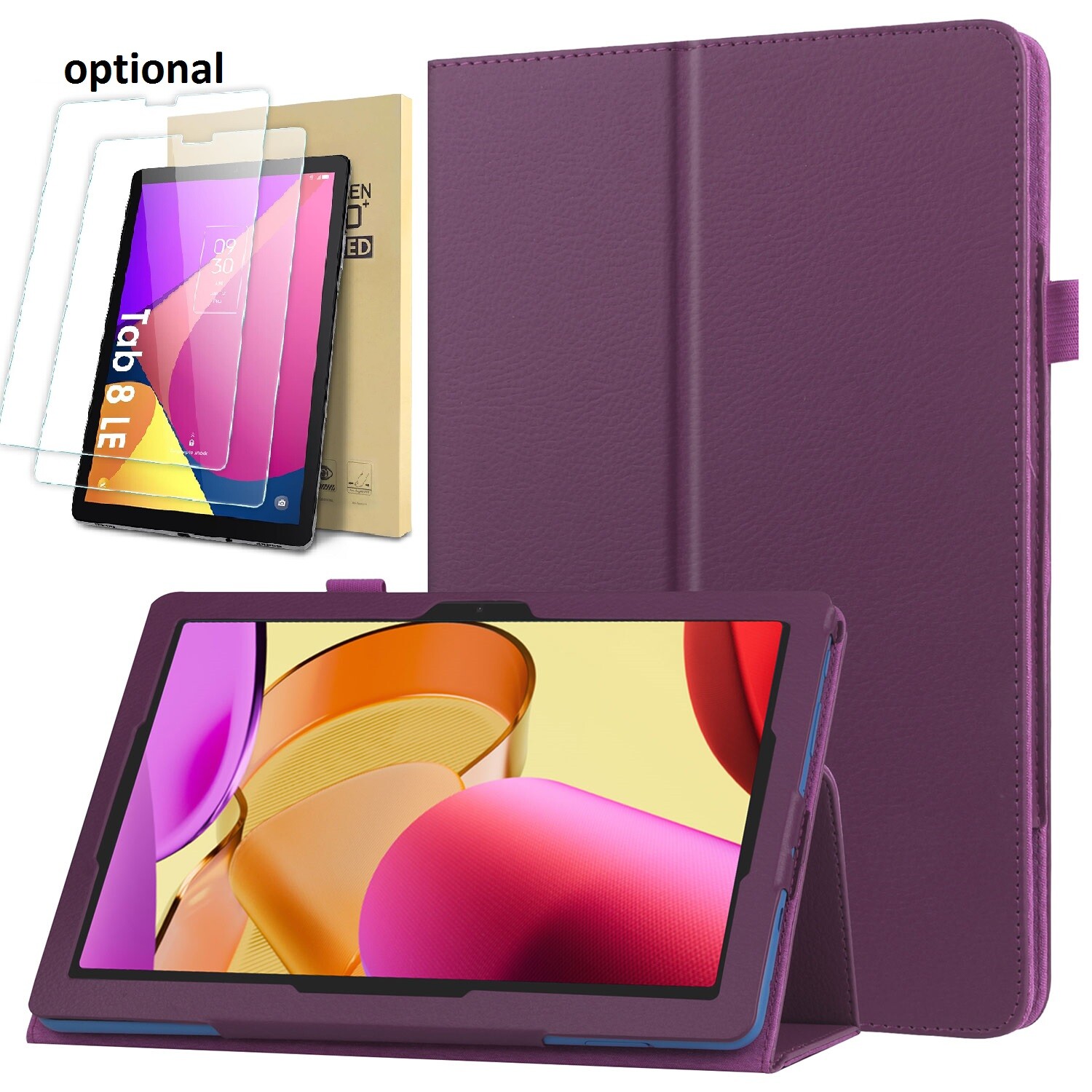 Case for TCL Tab 8 LE 8" Tablet (Model: 9137W) / Tempered Glass Screen Protector