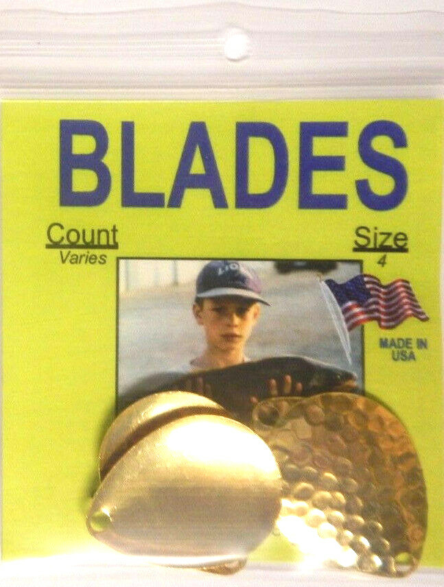 Colorado #4 Hammered Gold Blades, TWO Packs of 4, Harnesses, Spinners #BLHG-4