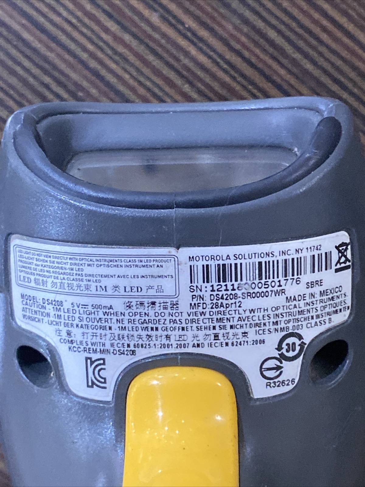 Motorola DS4208-SR00007WR USB Barcode Scanner NO Cable