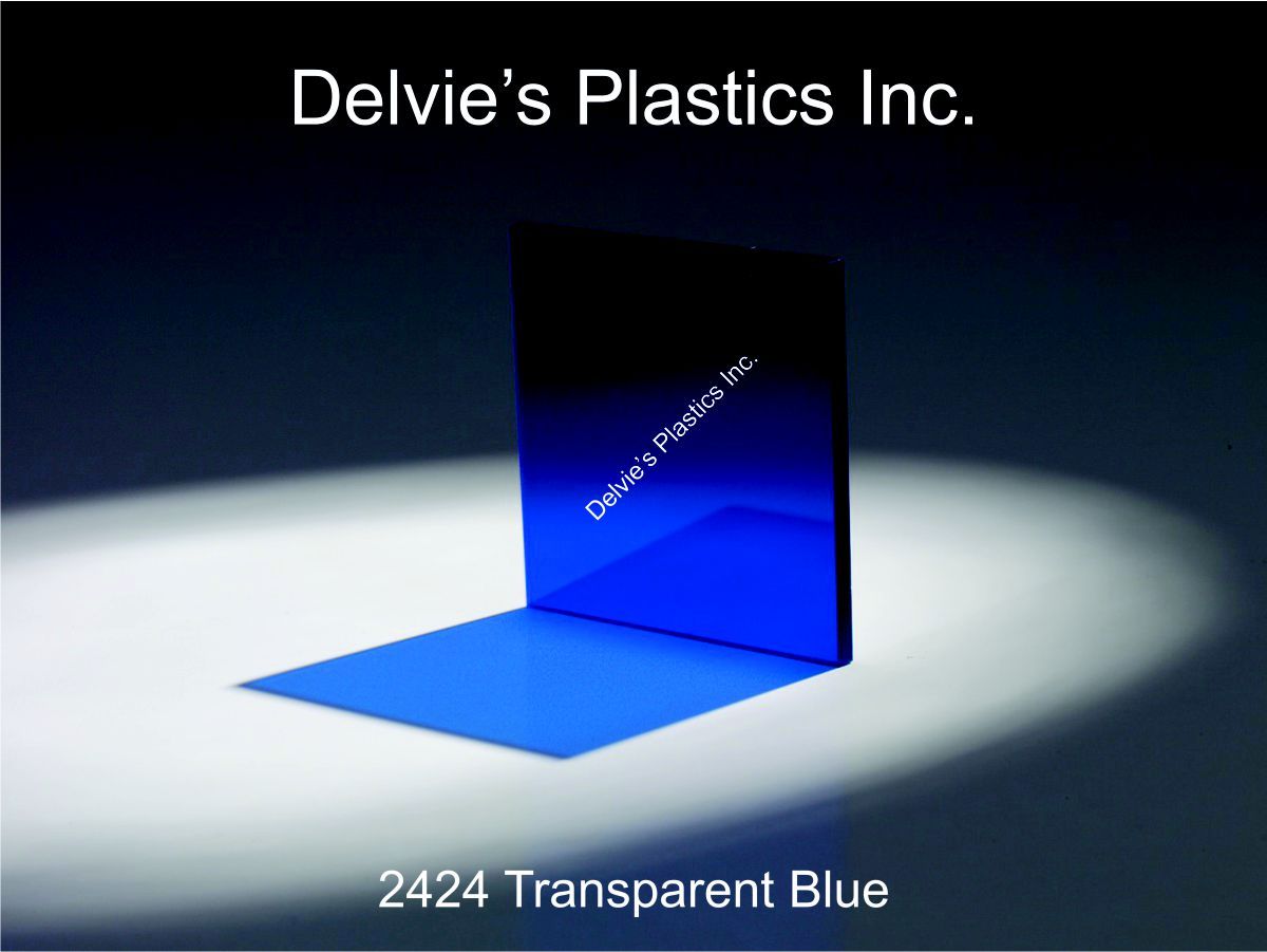 1/8"  2424 Transparent Blue Cell Cast Acrylic Sheet  12" x 12"
