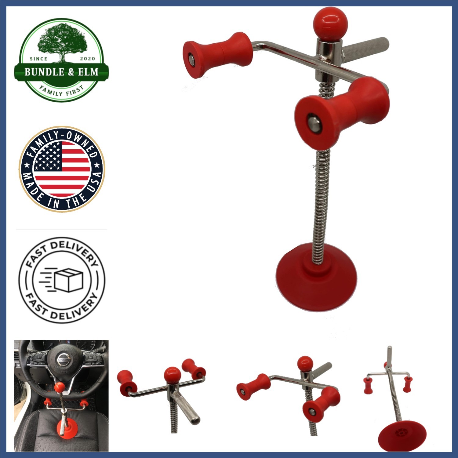 15-Inch Adjustable Steering Wheel Holder for Car and Truck Alignment Tool