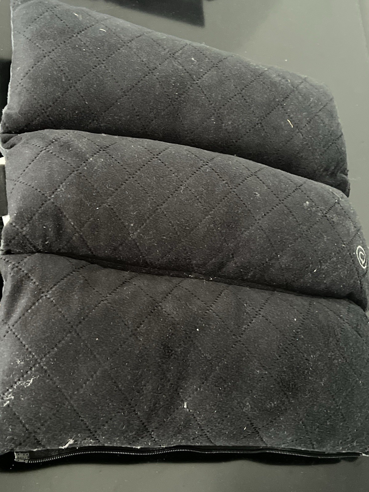 Gray and Black Quilted Rectangular Bed Pillow for Bedroom