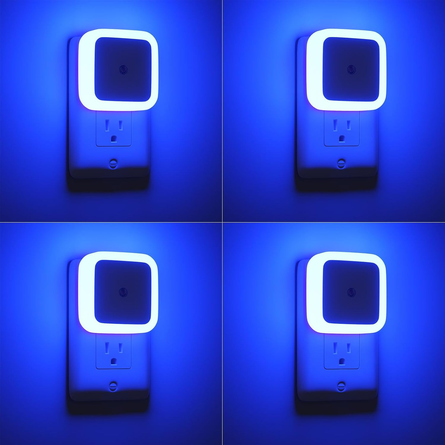 Sujeet Blue Night Light 4 Pack,Night Lights Plug into Wall 4-Pack, Nightlight Pl