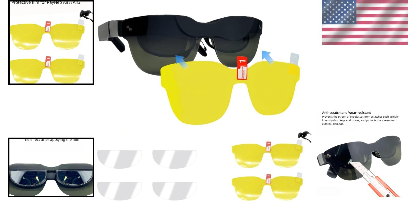 Essential 2 Pack Lens Protector for RayNeo Air Models - Includes Cleaning Kit