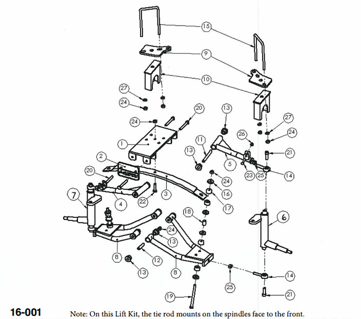 MJFX Replacement Driver Side Spindle for Madjax 6 inch A arm lift kit