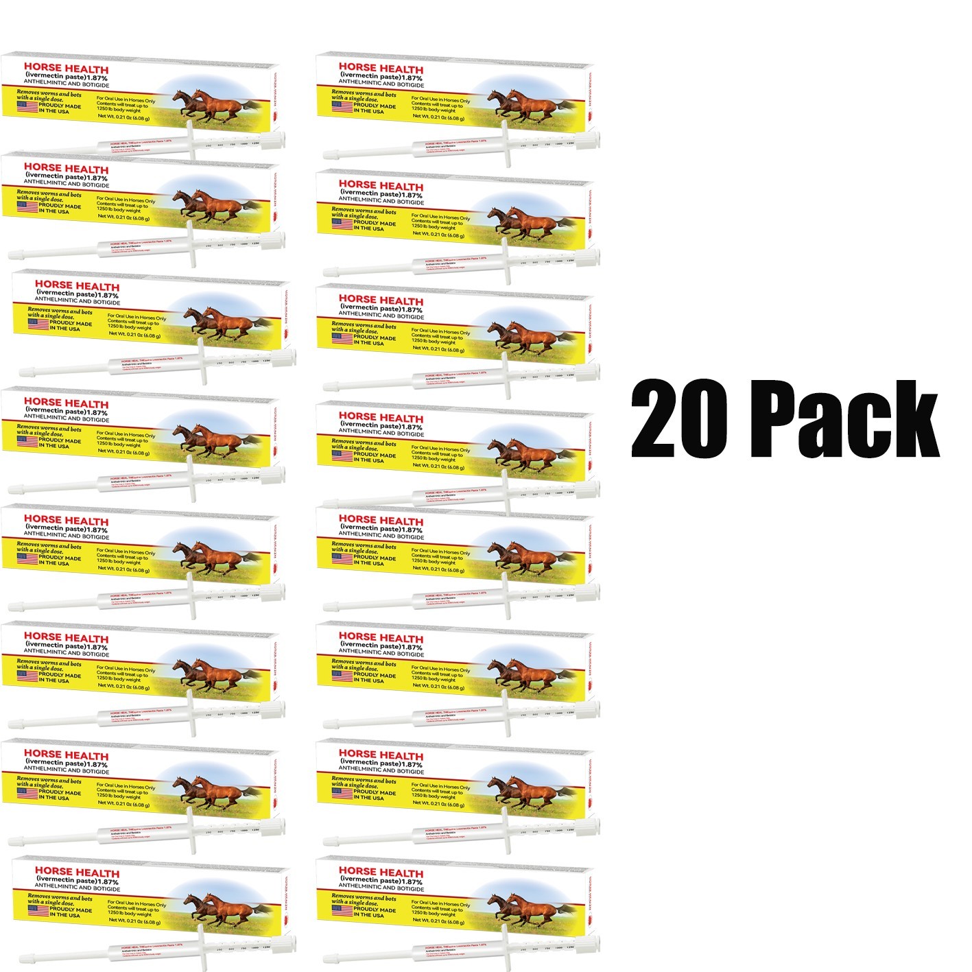 20 PackHorse Dewormer Paste Apple Flavor EXP 1/2028 Convenient Operation