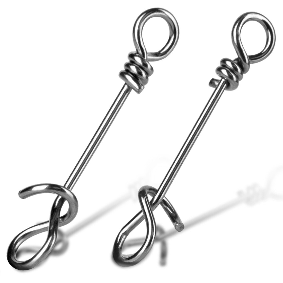 200Pcs Curve Snap Stainless Steel Fishing Snap Quick Change Fishing Clips Tackle