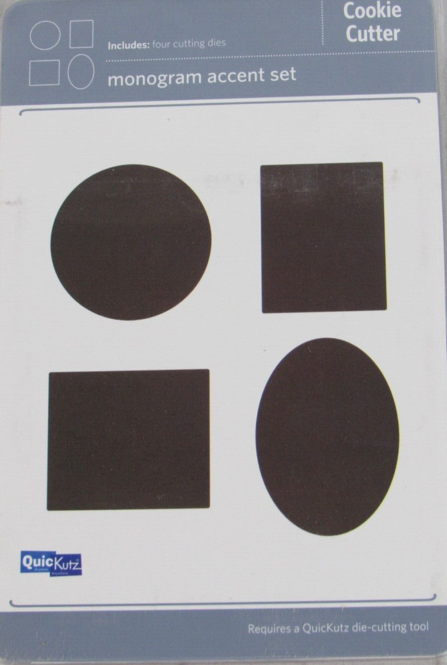 QuicKutz Monogram Accent Set, Cookie Cutter Dies, 4 Cutting Dies, CC-SHAPE-4-035