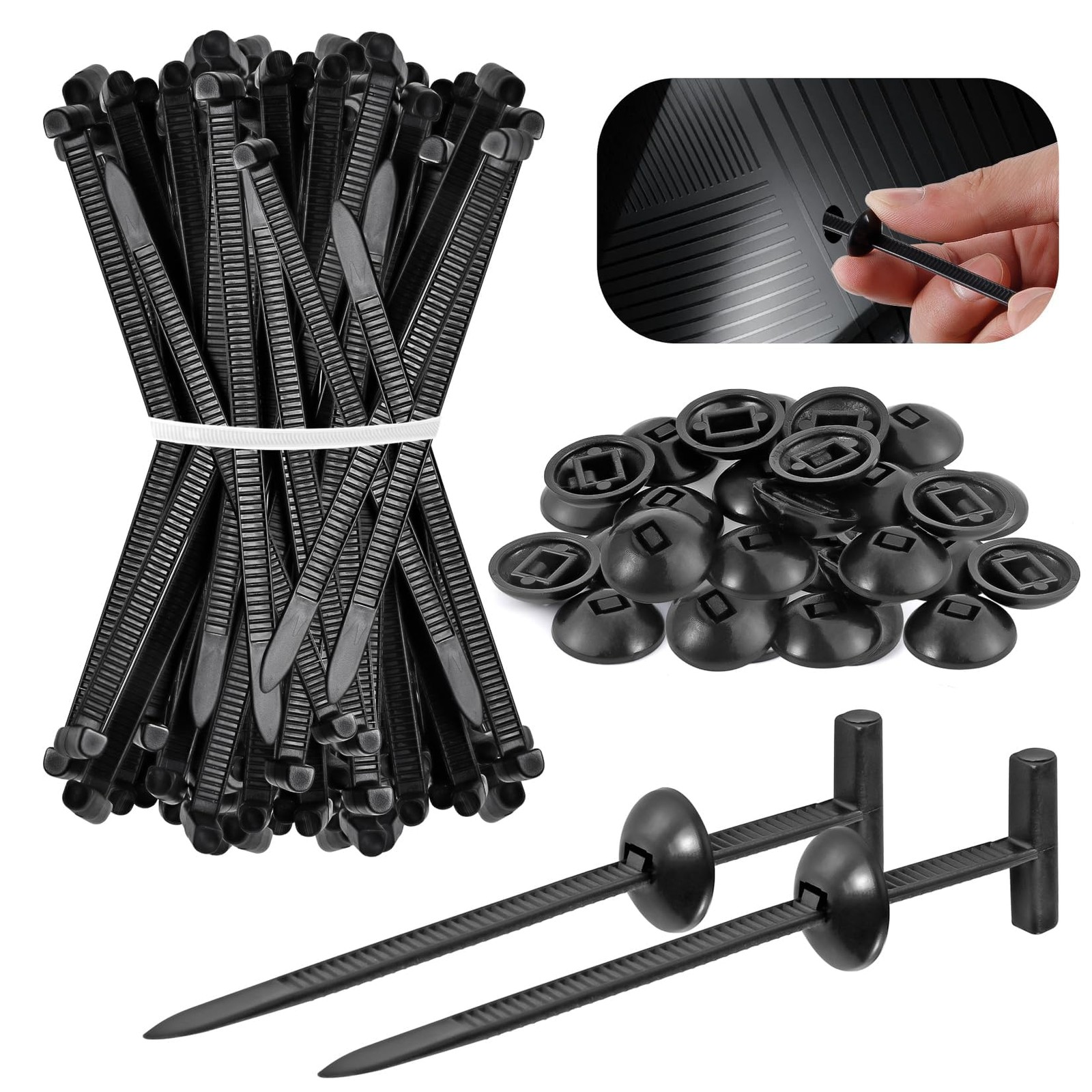 100 PCS Nylon Universal Cable Ties Buckle Heavy Duty SelfLocking Zip Fastener