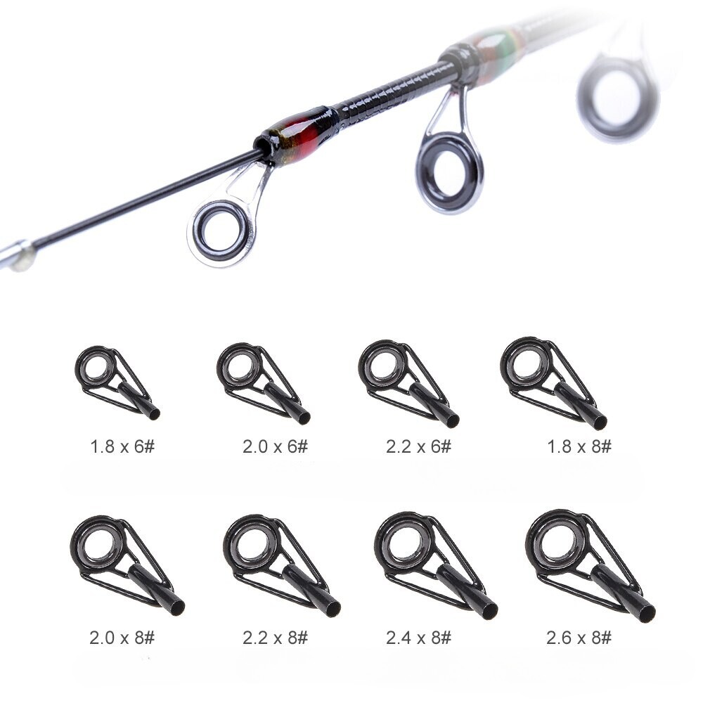 Tactical 8pcs High Carbon Steel Sea Fishing Rod Guide Ring Repair Kit