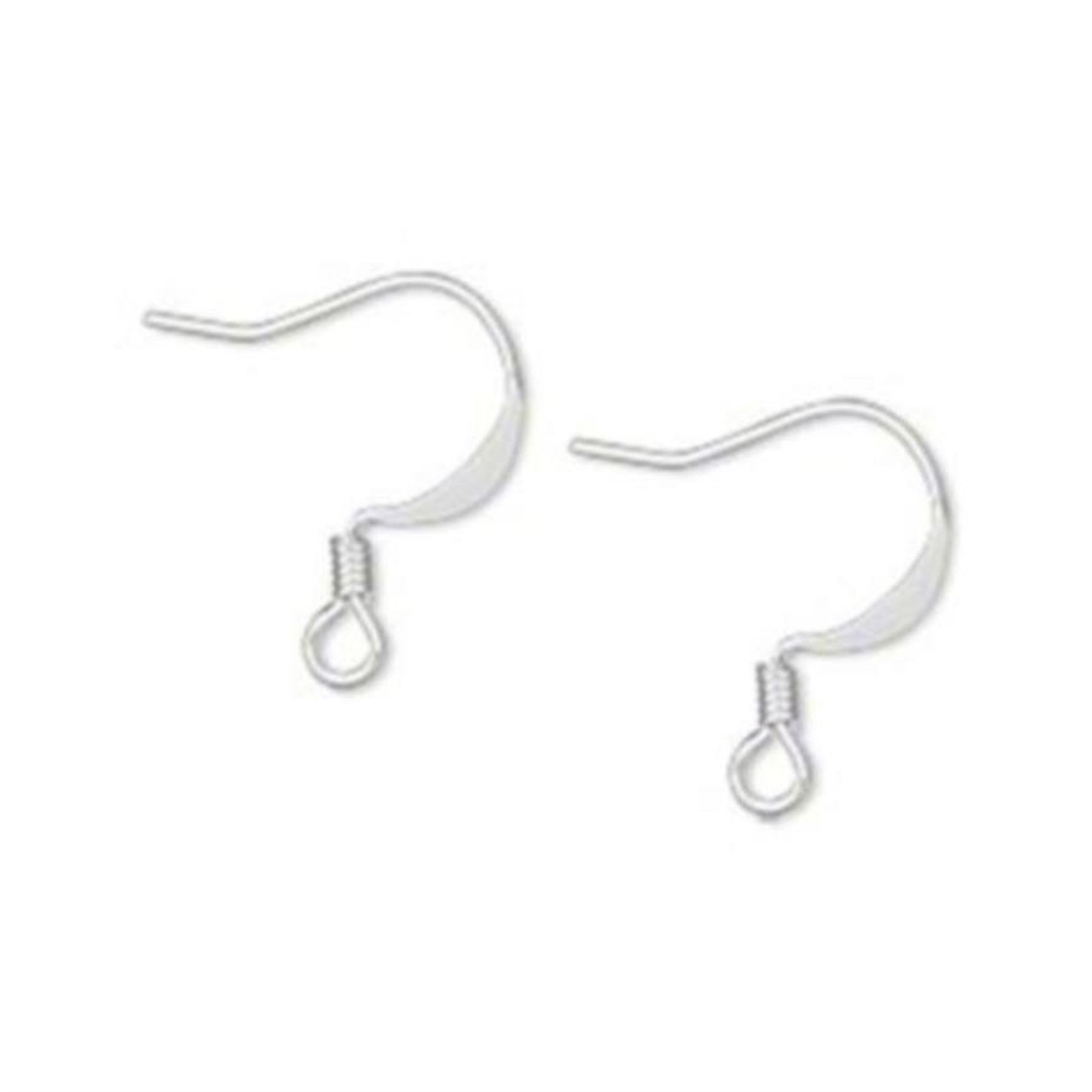 Silver Plated Minimalist Flat French Hooks Earring Findings 10 pcs