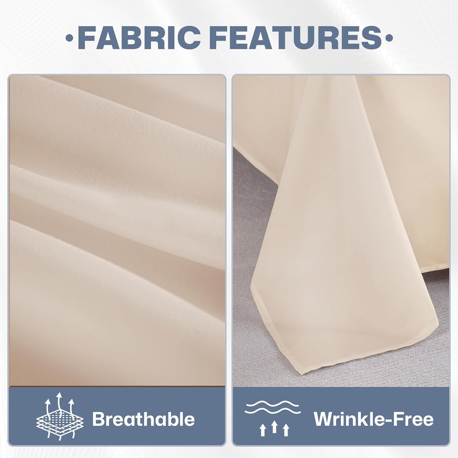 Lavisun Flat Sheets 2 Pack Beige Twin Hotel Quality
