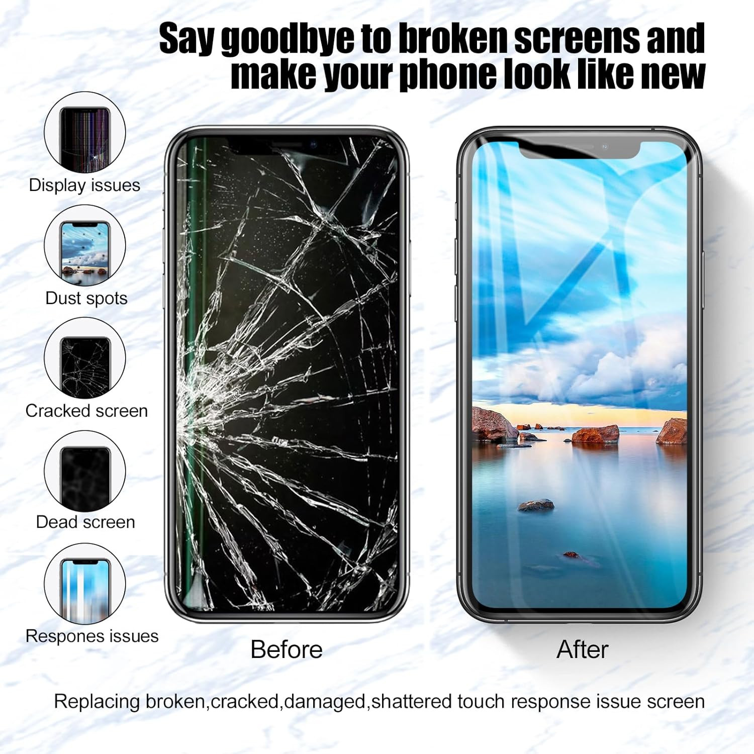 for Iphone XS MAX Screen Replacement OLED [NOT LCD] 6.5 Inch Display FHD Digitiz