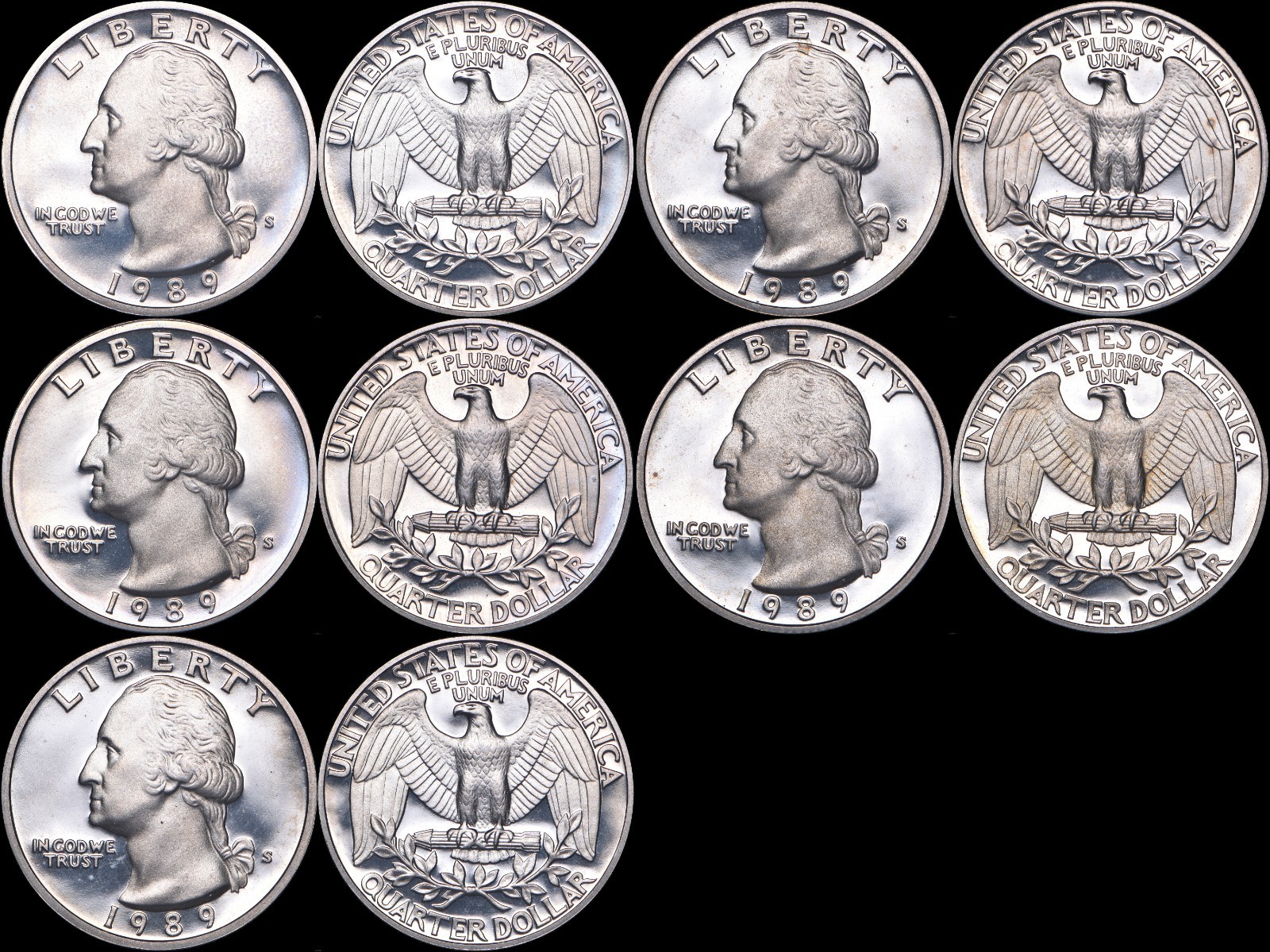 1989 S Washington Quarter CLAD Proof GEM BU DCAM (1) From Proof Sets