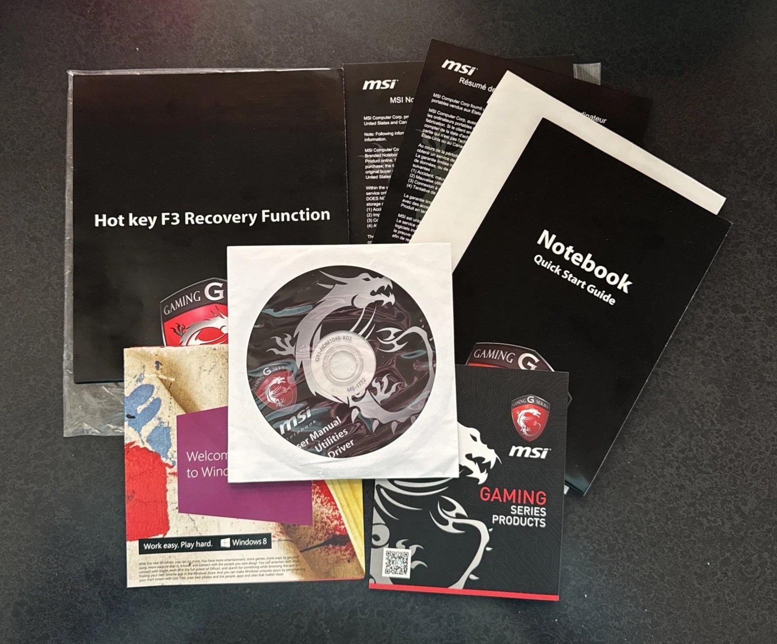 MSI NOTEBOOK MS-1722 USER MANUAL UTILITIES DRIVER CD $ F3 Hot Key Recovery