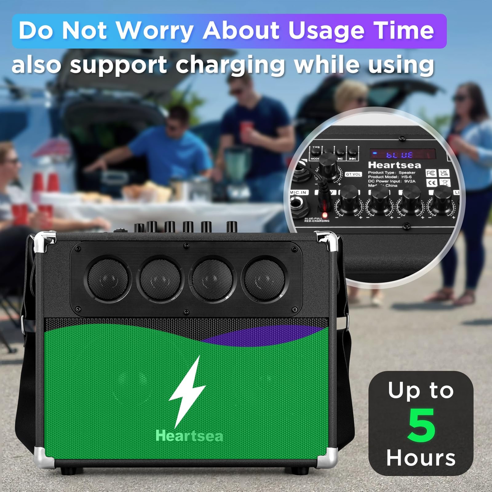 Portable Karaoke Machine, with Wireless Microphones, Bluetooth Party Speaker ...