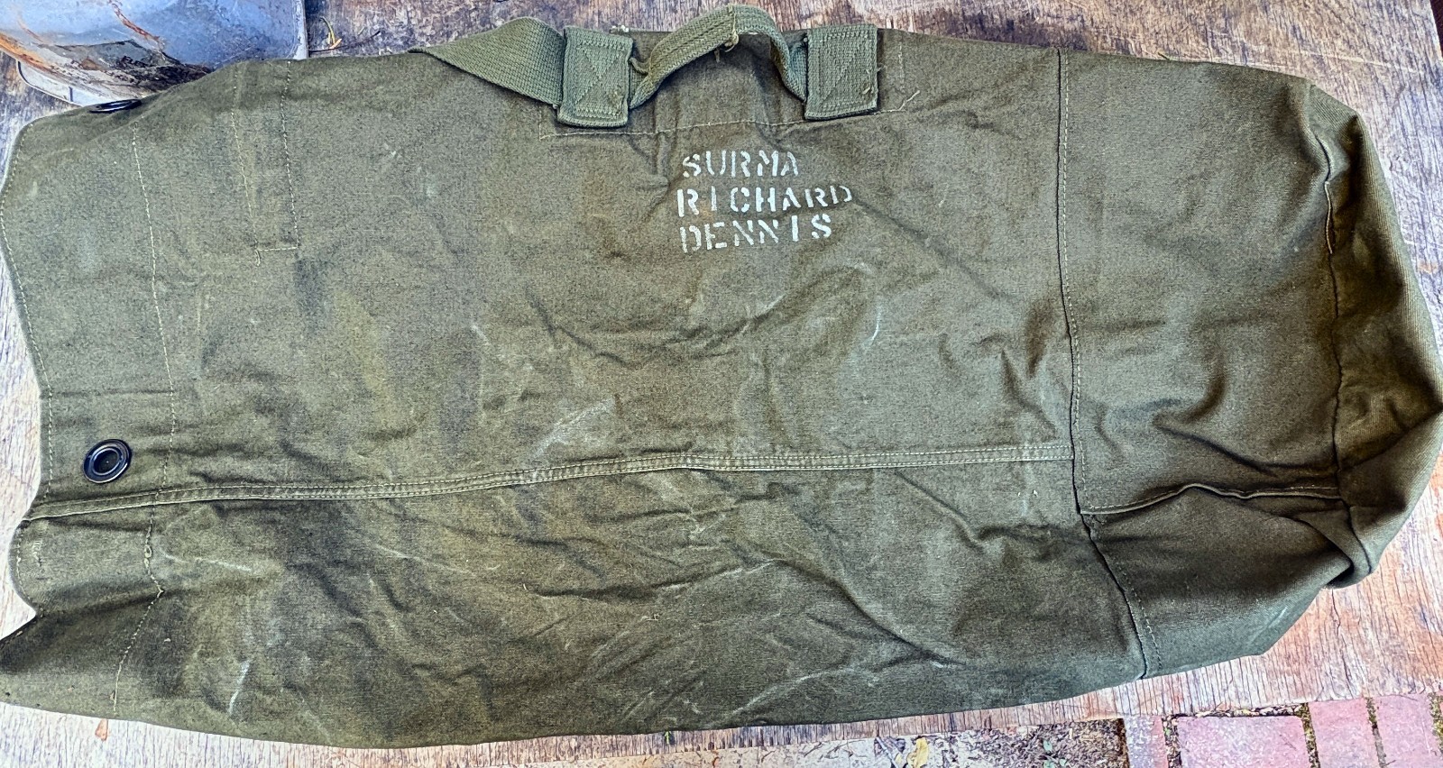 US Military Issue OD green early 60's Duffle Bag, Sea, Garrison, Surma