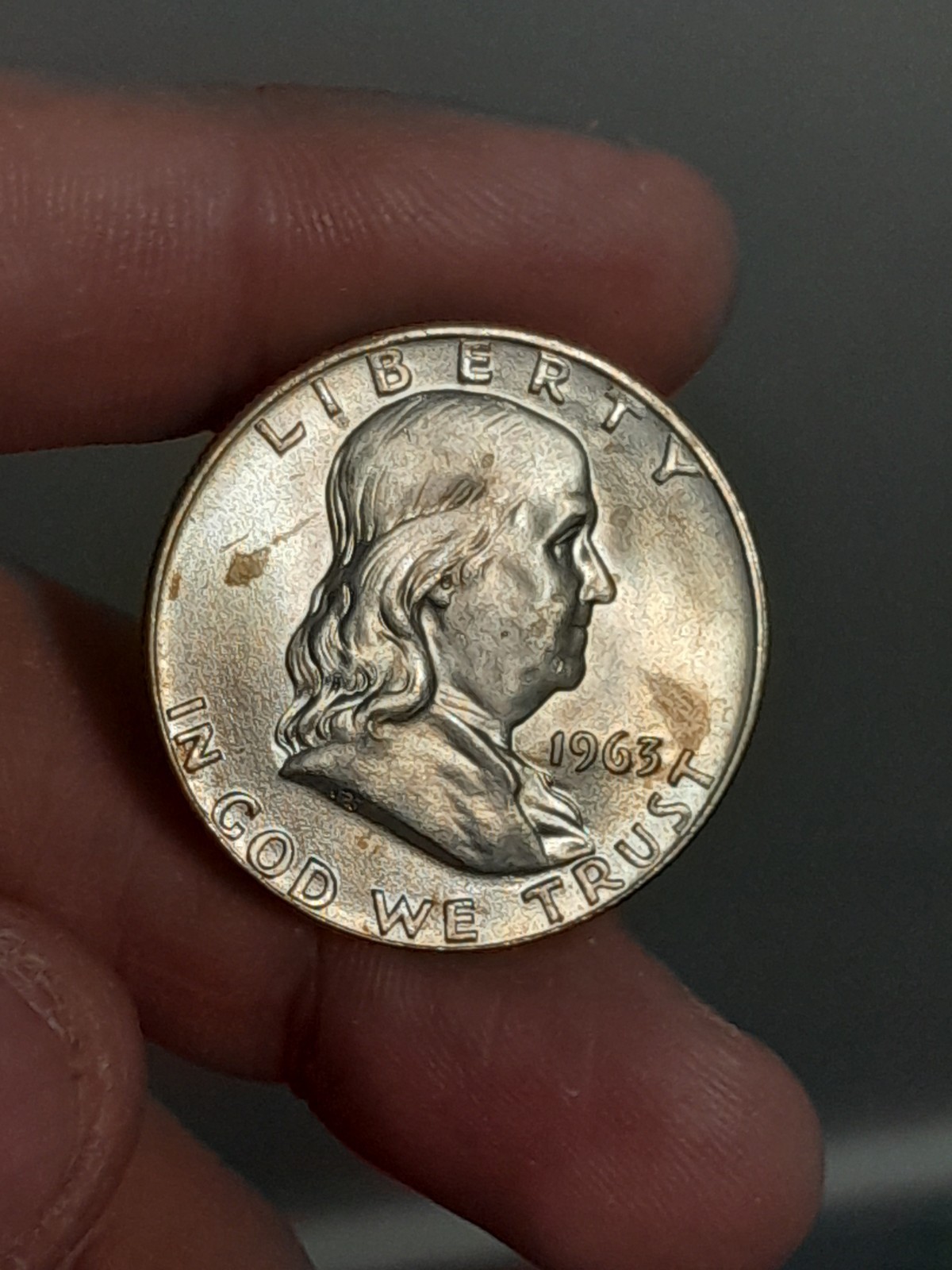 1963- D Franklin Half Dollar BU