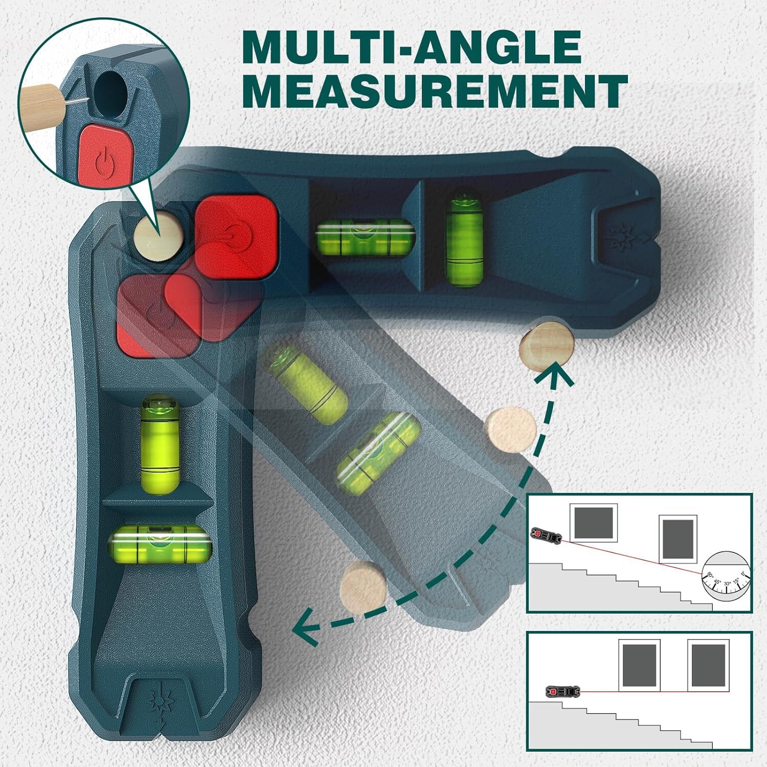 Magnetic Stud Finder with Laser Level,HandsFree Marking Stud Finder Wall Scanner